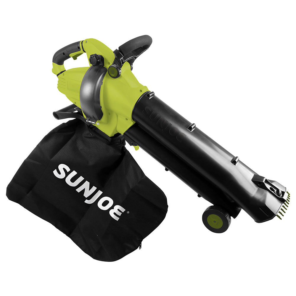 Sun Joe SBJ702E 3-in-1 Electric Leaf Blower, Vacuum & Mulcher | 180 MPH High Speed | 12 Amp Motor | Adjustable Telescoping Handle | Perfect for Yard Cleaning, Leaf Removal & Garden Maintenance