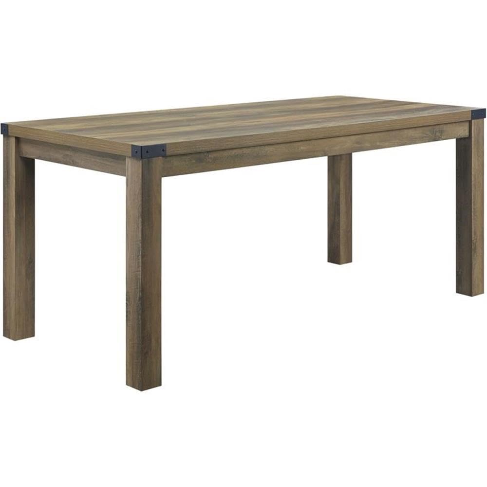 Acme Abiram Rustic Oak Wooden Rectangular Dining Table - Perfect for Farmhouse Kitchens, Dining Rooms & Outdoor Entertaining
