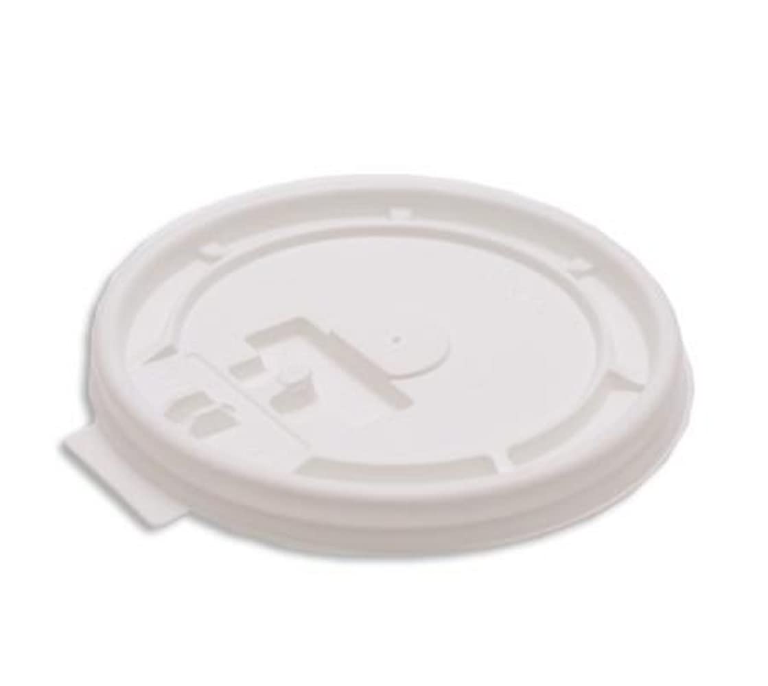Disposable Plastic Flat Tear-Back Lids with Pinhole Design for 8oz Hot Cups - 2000 Count - Perfect for Coffee Shops, Takeout, and Office Break Rooms