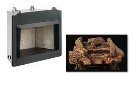 24 Millivolt Gas Burner with Palmetto Oak Log Set - LP Conversion Kit for Fireplace Builders | Perfect for Indoor/Outdoor Fire Pits & Home Heating