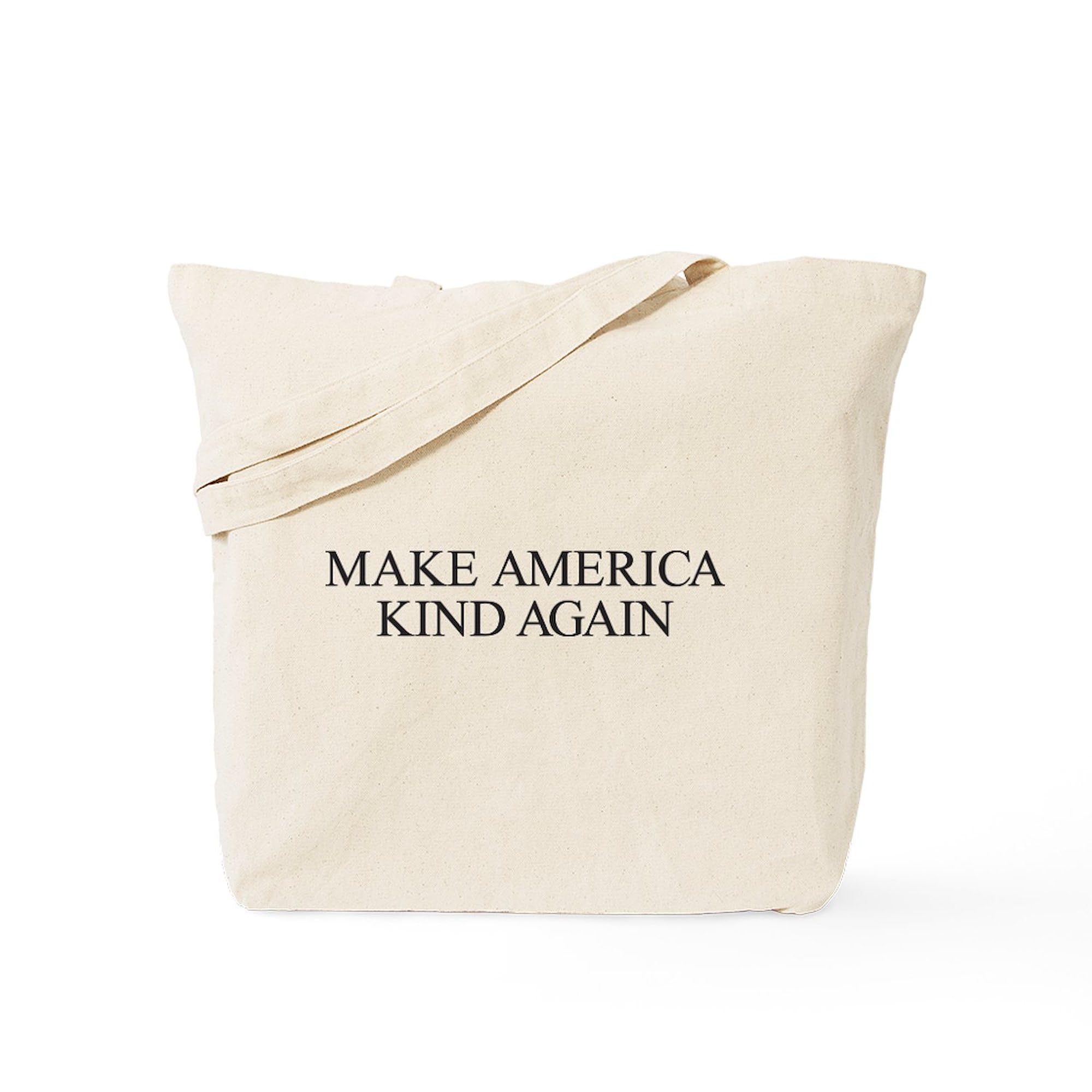 Make America Kind Again Tote Bag - Natural Canvas Reusable Shopping Bag for Groceries, Beach & Everyday Use | Eco-Friendly & Durable