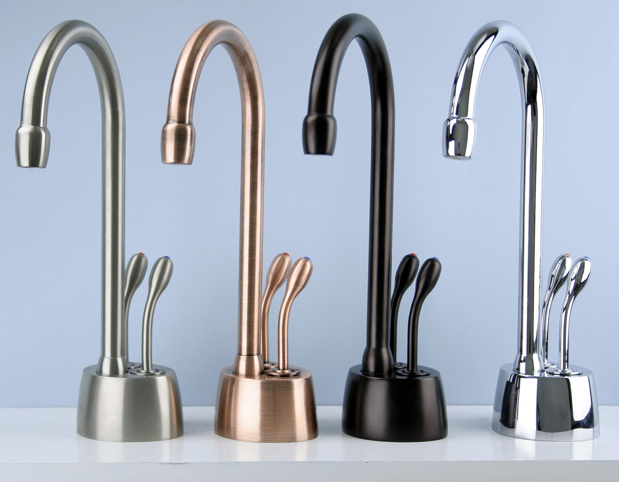 Westbrass D272-12 Oil Rubbed Bronze Hot and Cold Water Dispenser Faucet with Two Handles - Perfect for Kitchen Sinks, Bar Countertops, and Office Break Rooms