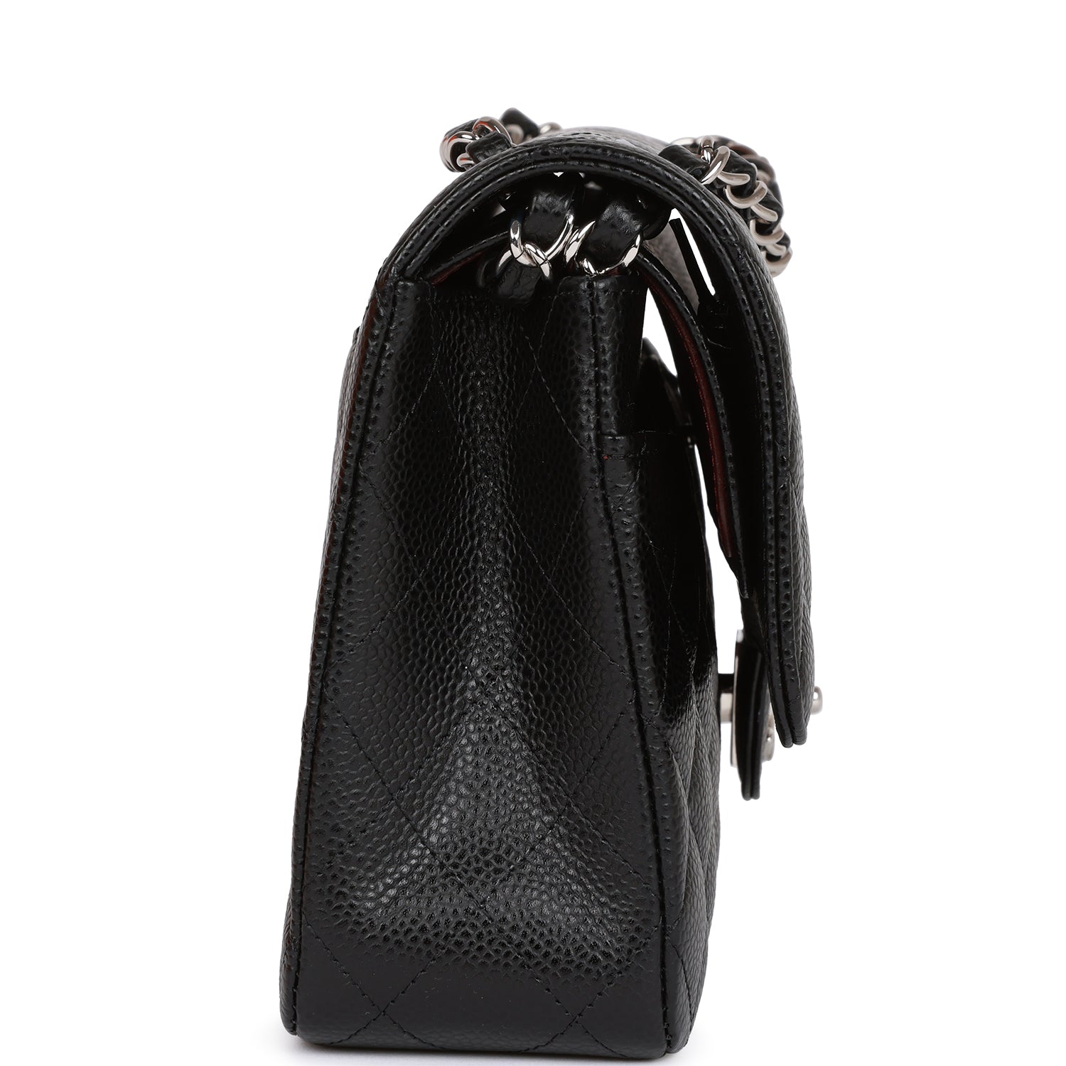 Chanel Medium Classic Double Flap Handbag - Black Caviar Leather with Silver Hardware | Luxury Designer Shoulder Bag for Women | Perfect for Evening Events, Work & Special Occasions
