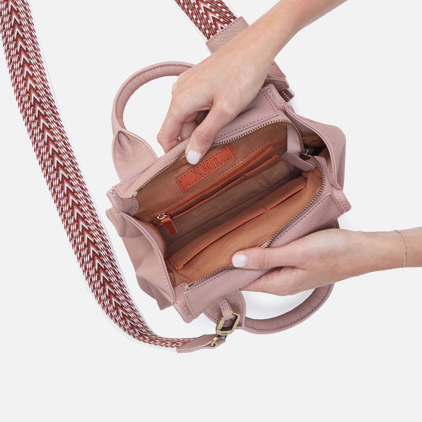 Cass Small Pebbled Leather Tote Bag in Blush - Stylish & Durable for Work, Travel & Everyday Use