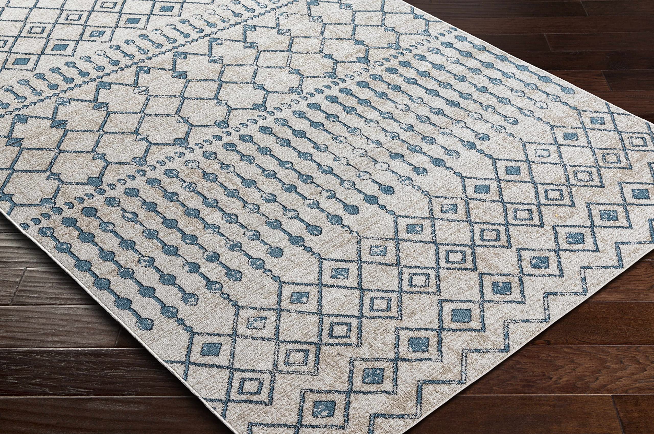 Machine Washable Hauteloom Cabognon Area Rug - Blue & Beige 9'3
