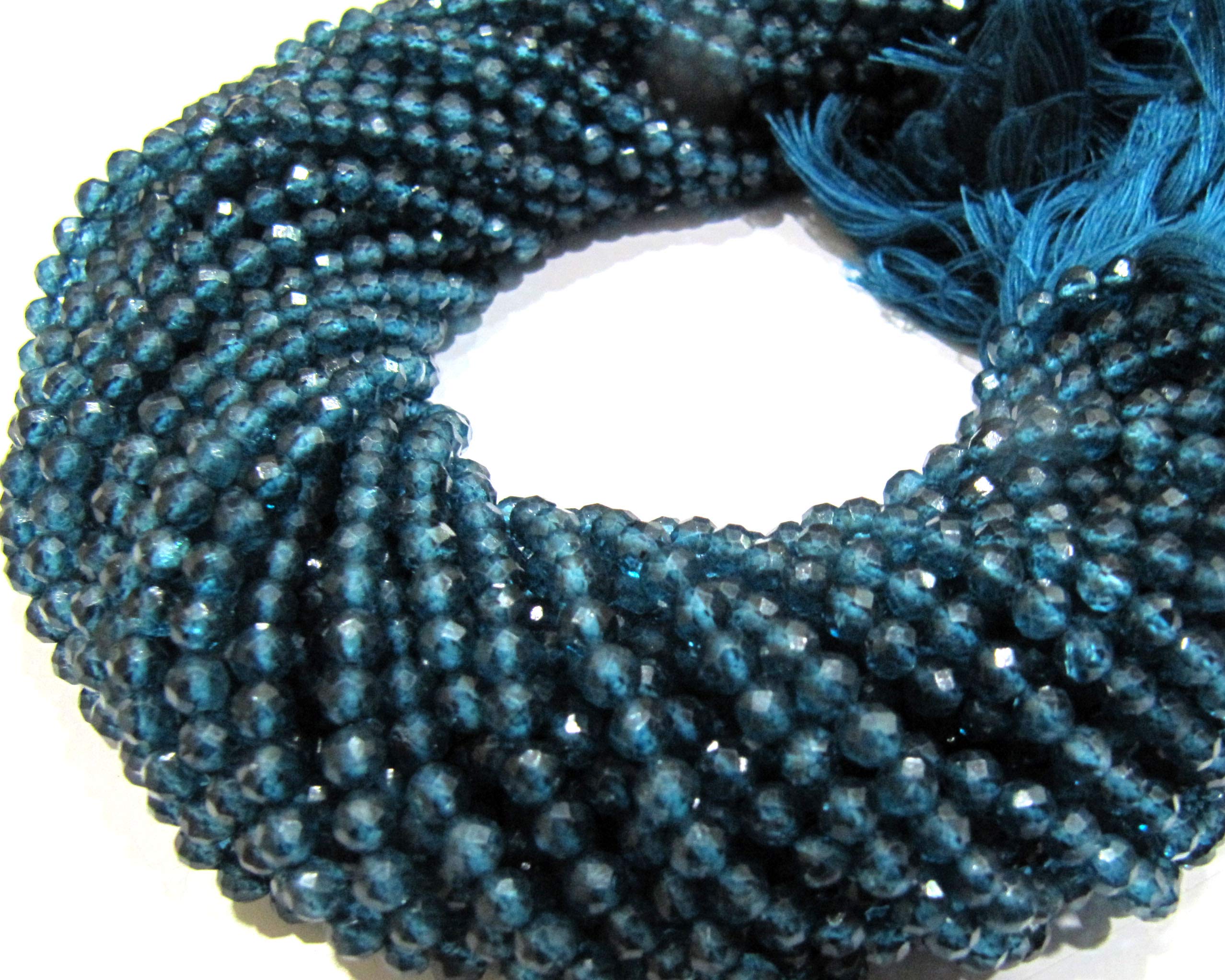 AAA Quality Natural London Blue Topaz 4mm Round Faceted Beads - 13 Inch Strand for Jewelry Making | DIY Necklace, Bracelet & Earrings | Premium Gemstone Beads for Crafting