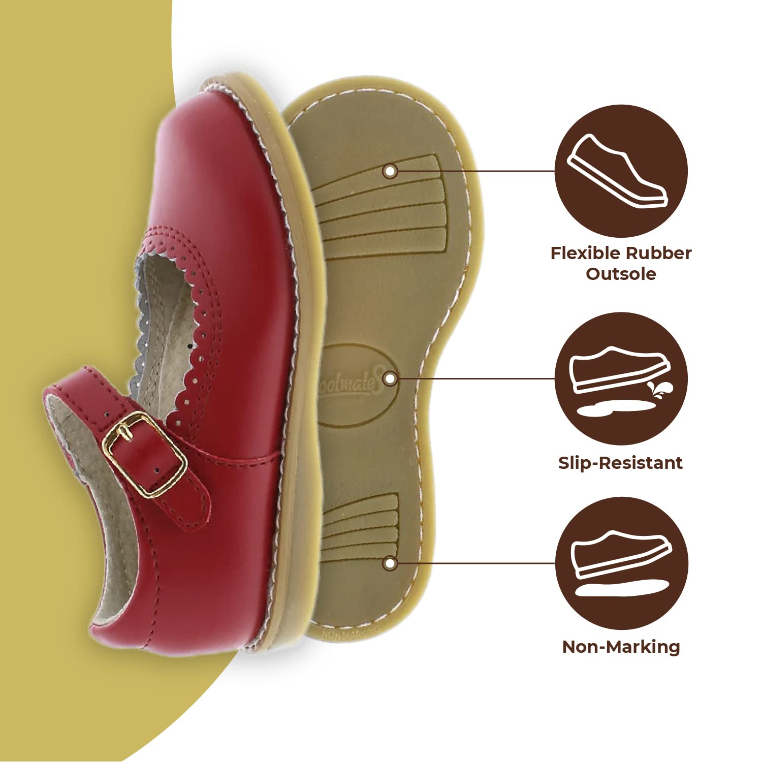 FOOTMATES Baby Girls Mary Jane Flats - Comfortable & Stylish Shoes for Infant, Toddler & Little Kids - Perfect for School, Parties & Everyday Wear