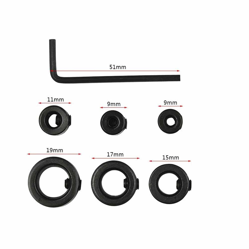 9PCS Small Wrench Drill Depth Stop Ring Set (3-16mm) - Precision Woodworking Drill Bit Limiter for Professional & DIY Projects - Perfect for Cabinet Making, Furniture Assembly & Wood Crafts