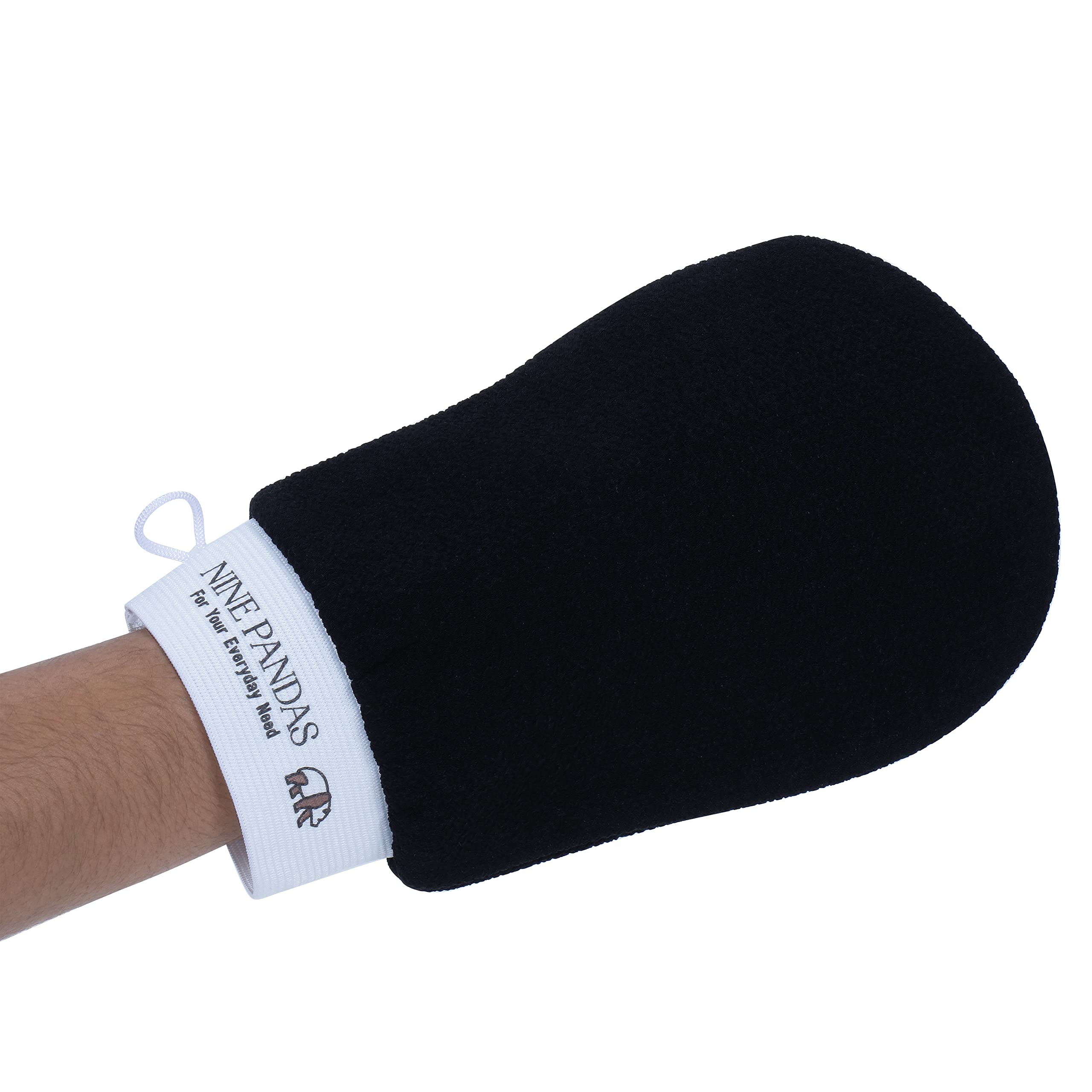 Moroccan Exfoliating Gloves for Dead Skin & Tan Removal - Kessa Hammam Body Scrub Mitt for Deep Cleansing & Smooth Skin (Black, 1 Pair) - Perfect for Spa, Self-Care & Post-Workout Skincare Routine
