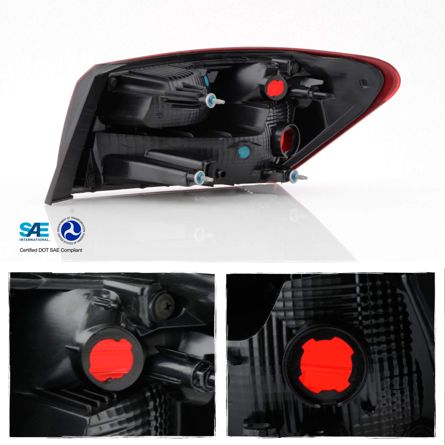 AKKON Replacement Tail Lights Brake Lamps for 2016-2022 Chevy Malibu (Non-LED Type) - Left Driver & Right Passenger Side - Perfect for Night Driving & Enhanced Vehicle Safety