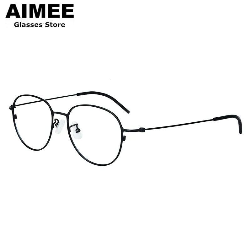 Stylish Unisex Full Rim Oval Square Titanium Eyeglasses Frame 214506 - Lightweight & Durable for Work, Reading & Everyday Wear