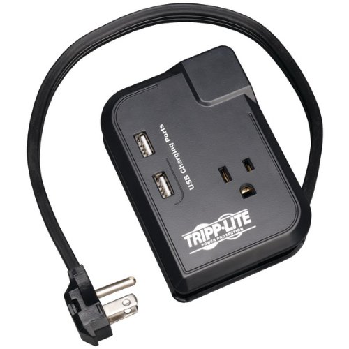 Tripp Lite TRAVELER3USB 3-Outlet Travel Surge Protector with USB Ports - Perfect for Hotels, Airports & Home Office Use