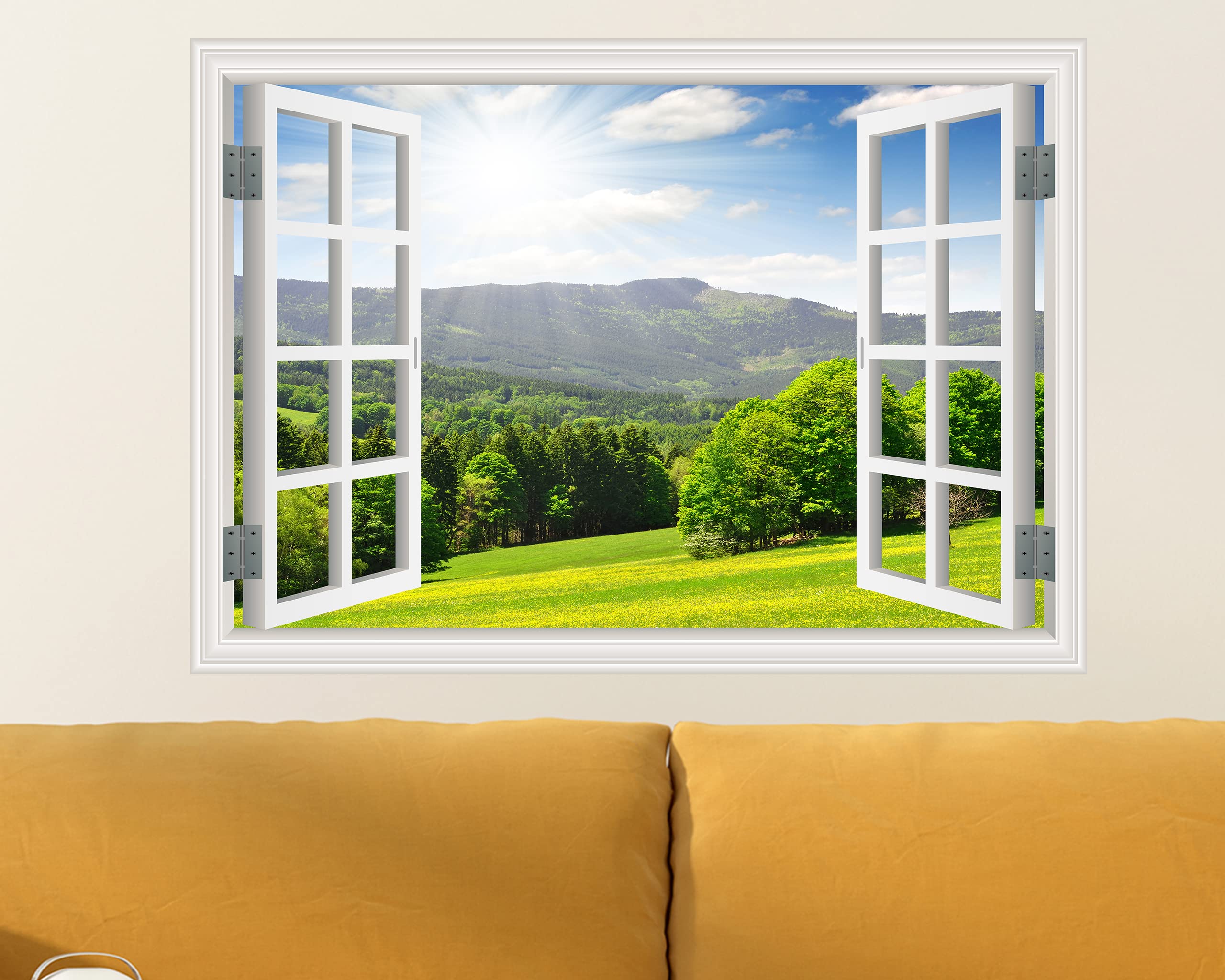 FLFK Realistic Landscape Fake Window Wall Sticker - 16
