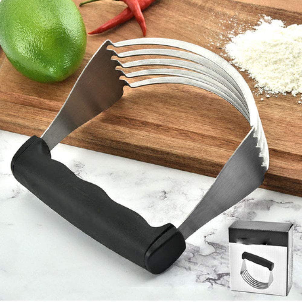 Professional Stainless Steel Dough Blender - Pastry Cutter with Sharp Blades for Baking, Mixing Butter & Flour - Ideal for Pies, Cookies, Pastries & Bread Making