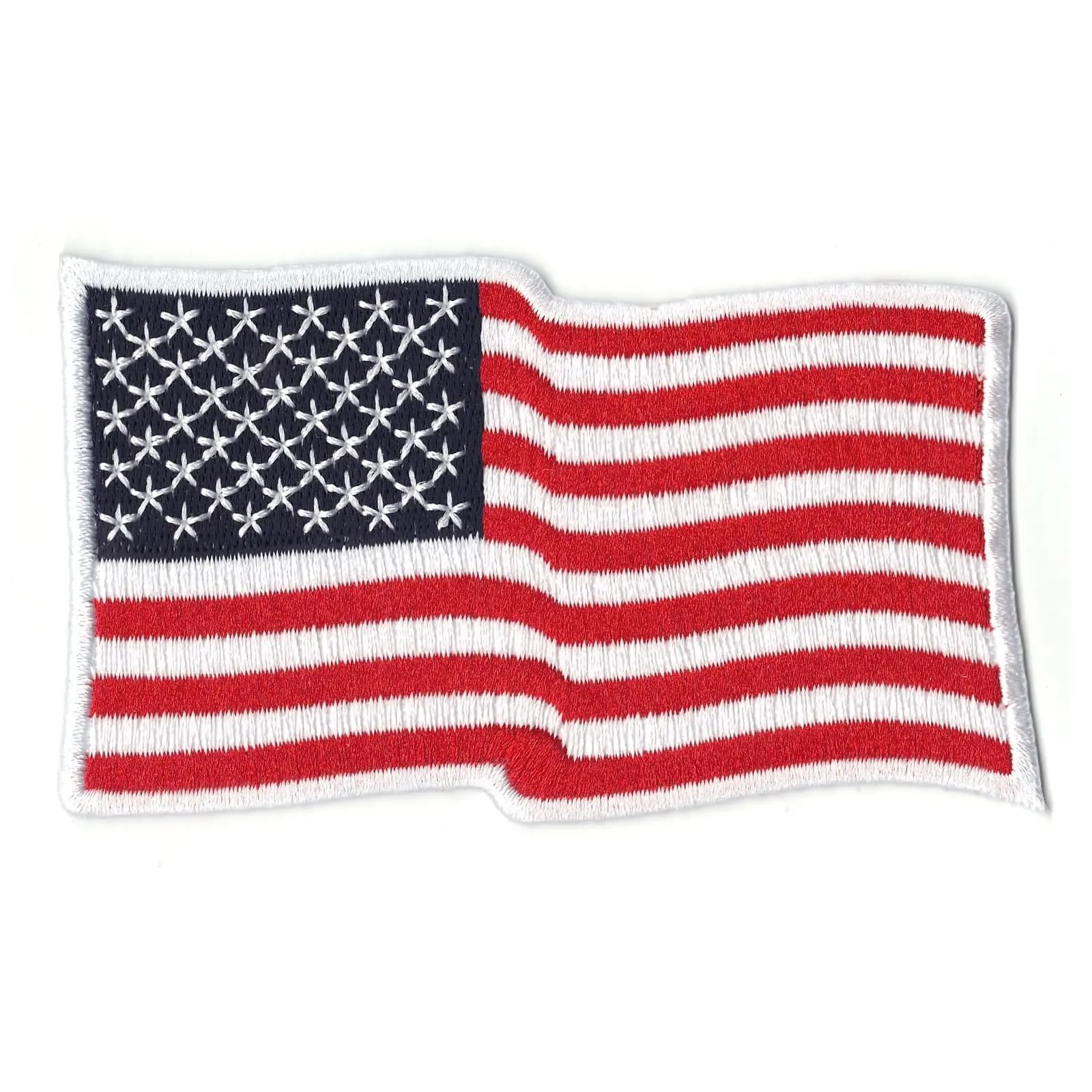 USA American Waving Flag Patch - Patriotic Embroidered Iron-On Applique for Jackets, Hats & Bags | Perfect for 4th of July, Veterans Day & Patriotic Events