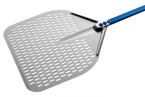 Gi.Metal Aluminum Rectangular Perforated Pizza Peel 12x12 Inch - Professional Pizza Paddle for Home & Commercial Use - Perfect for Baking, Serving, and Transferring Pizzas in Ovens