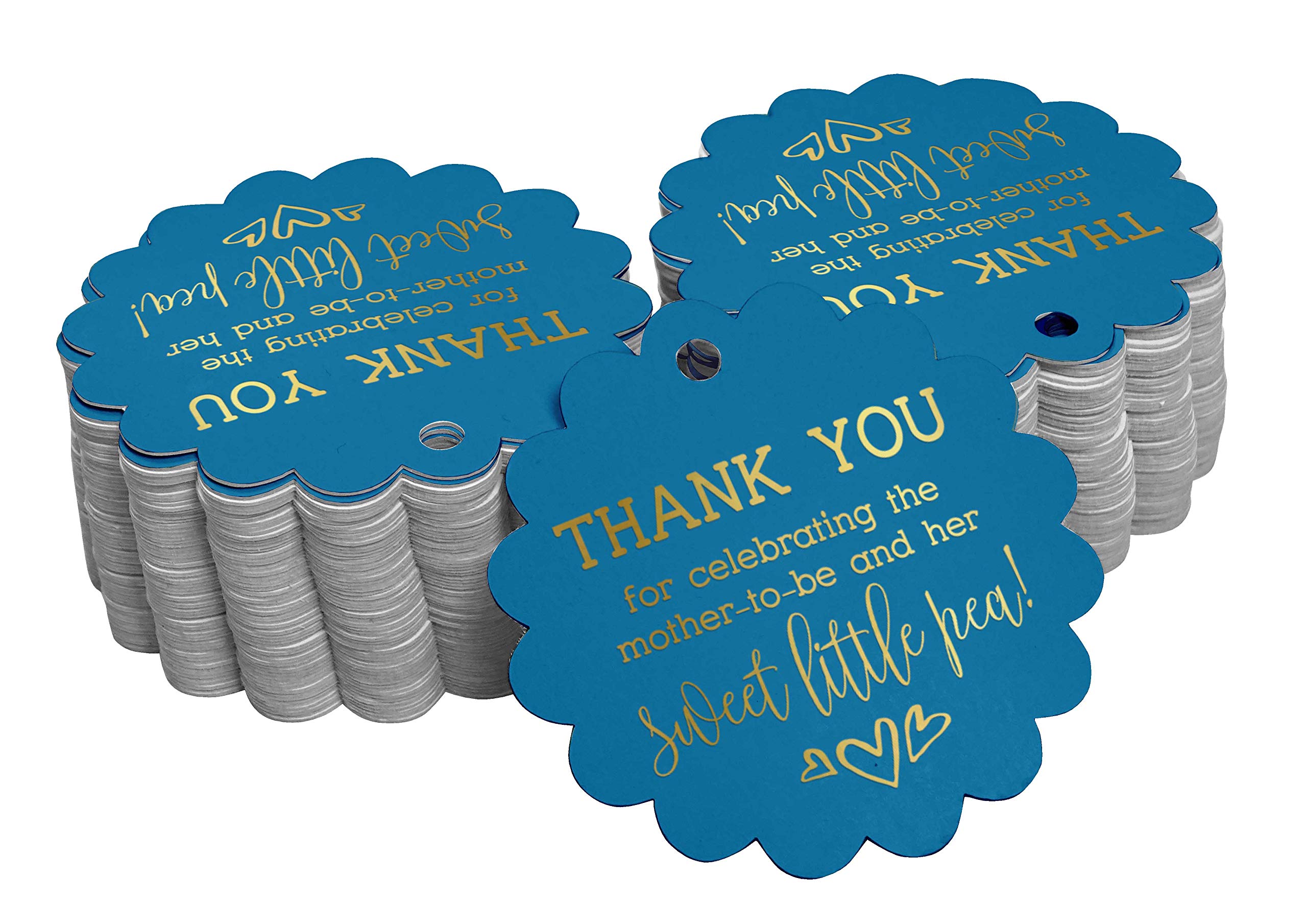 50pcs Gold Foil Thank You Tags for Baby Shower Favors - Elegant Gift Tags for Celebrating Mom-to-Be | Perfect for Baby Shower Decorations, Party Favors & Special Events
