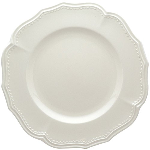 Red Vanilla Classic White 11.25-inch Dinner Plates (Set of 4) - Dishwasher & Microwave Safe Porcelain Plates for Everyday Dining, Parties & Entertaining