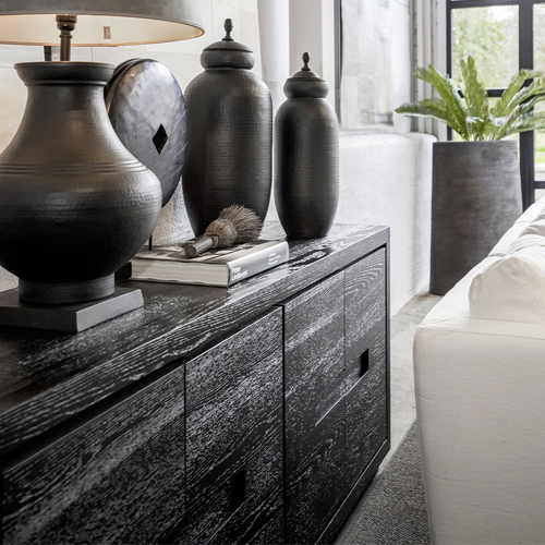 Artwood Hunter Sideboard in Black - Modern Buffet Cabinet for Dining Room, Living Room & Entryway Storage