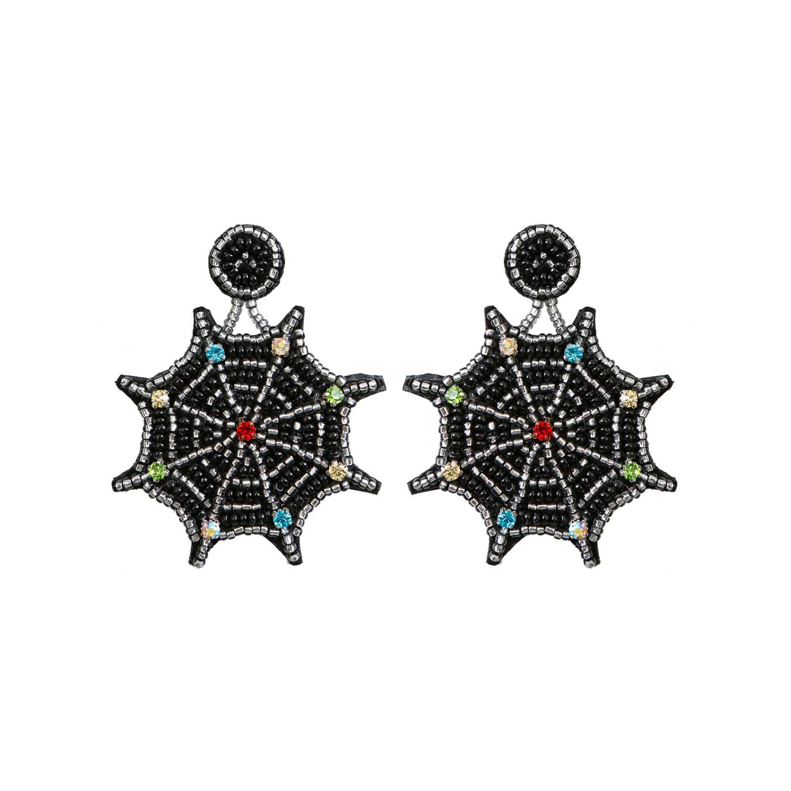 Halloween Earrings for Women & Girls - Beaded Statement Dangle Earrings with Pumpkin, Ghost, Bat & Snowflake Designs | Costume Jewelry for Halloween Parties & Festive Celebrations