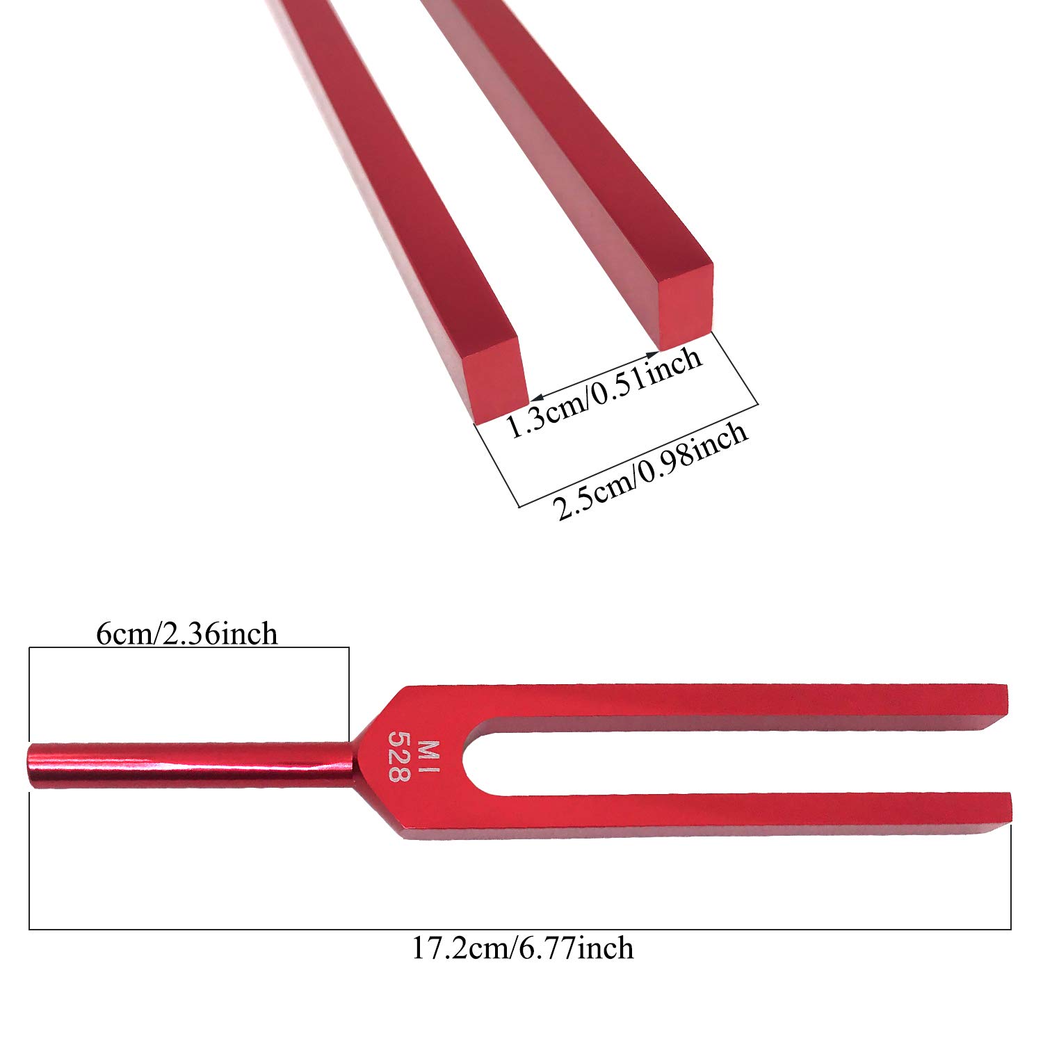 528Hz Tuning Fork Set for Sound Healing Therapy - MI528 Hz Chakra Tuning Fork for DNA Repair, Knee Joint Taping & Energy Balancing (Wine Red) - Perfect for Meditation, Yoga & Holistic Wellness Sessions