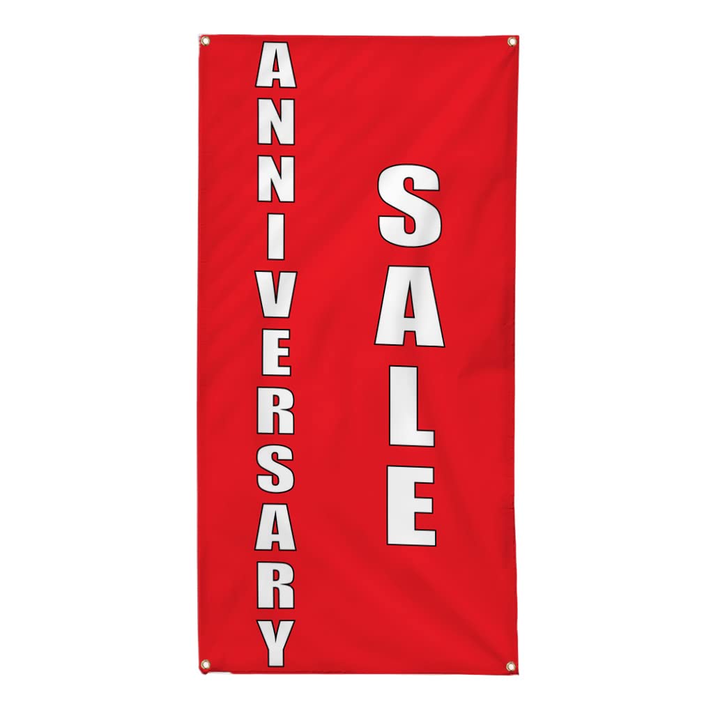 Premium Vertical Vinyl Banner - 96x48 Inches with 8 Grommets | Weatherproof Outdoor Business Sign for Anniversary Sales, Promotions & Yard Advertising (Multiple Sizes Available) - Perfect for Storefronts, Trade Shows & Event Marketing