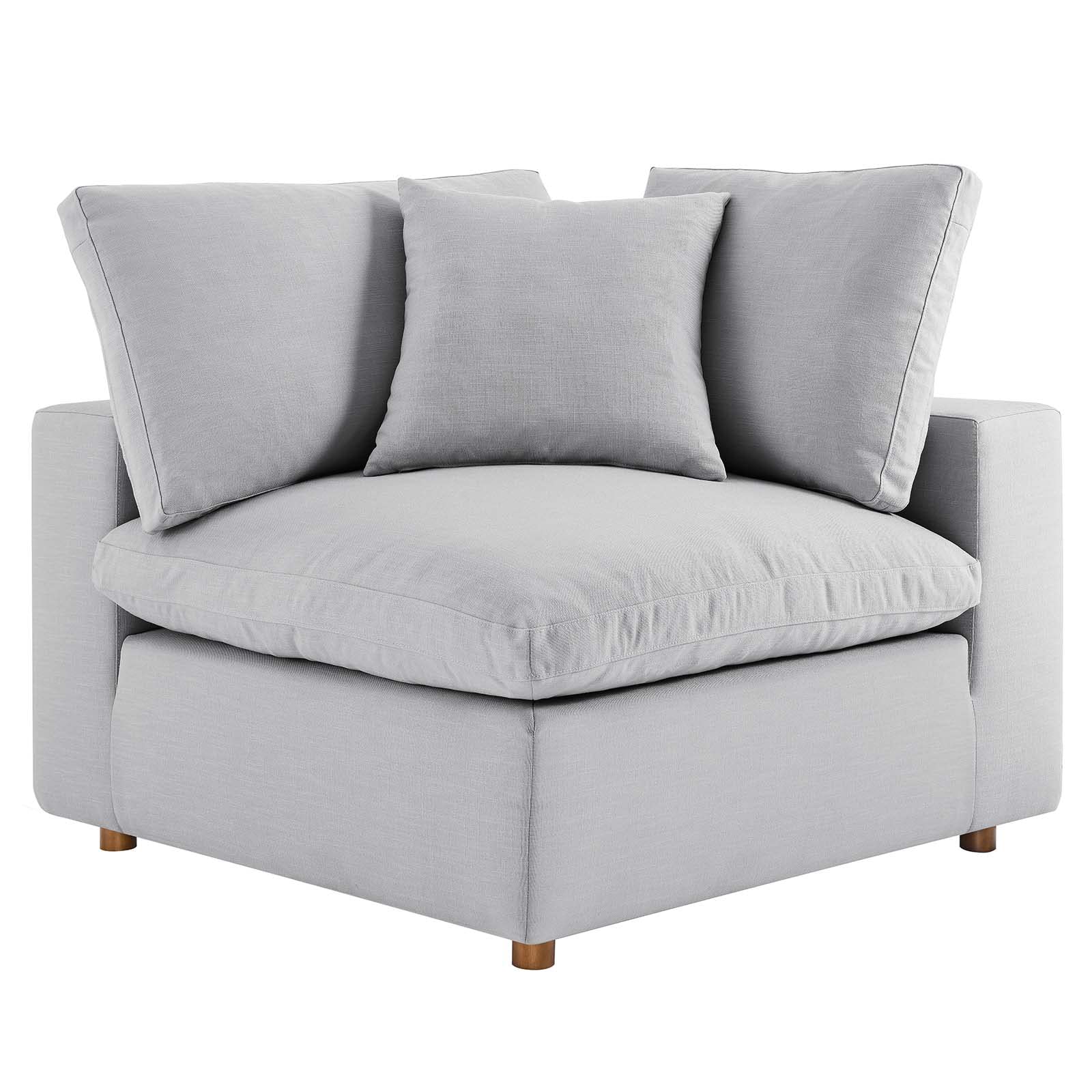 Modway Commix Down-Filled Overstuffed Upholstered 8-Piece Sectional Sofa Set - Modern L-Shaped Living Room Couch with Chaise for Home Theater & Family Gatherings