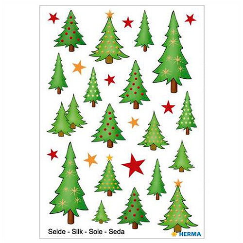 Christmas Tree Stickers - Premium Silk Material for Holiday Decorations, DIY Crafts, Scrapbooking & Gift Wrapping (15233)