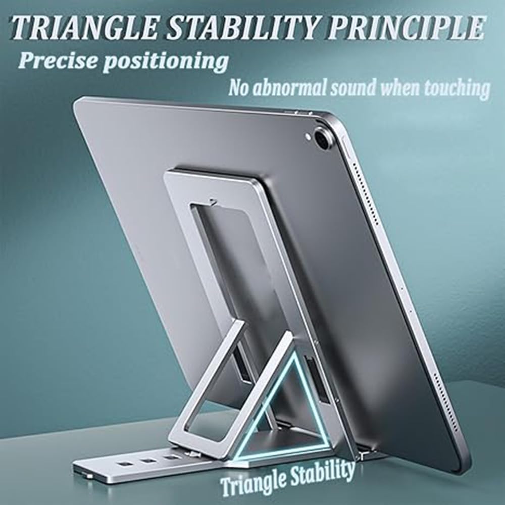 Premium Foldable Phone Stand Holder - Universal Adjustable Phone/Tablet Stand for Desk, Bed, Car & Travel - Compatible with All Smartphones & Tablets