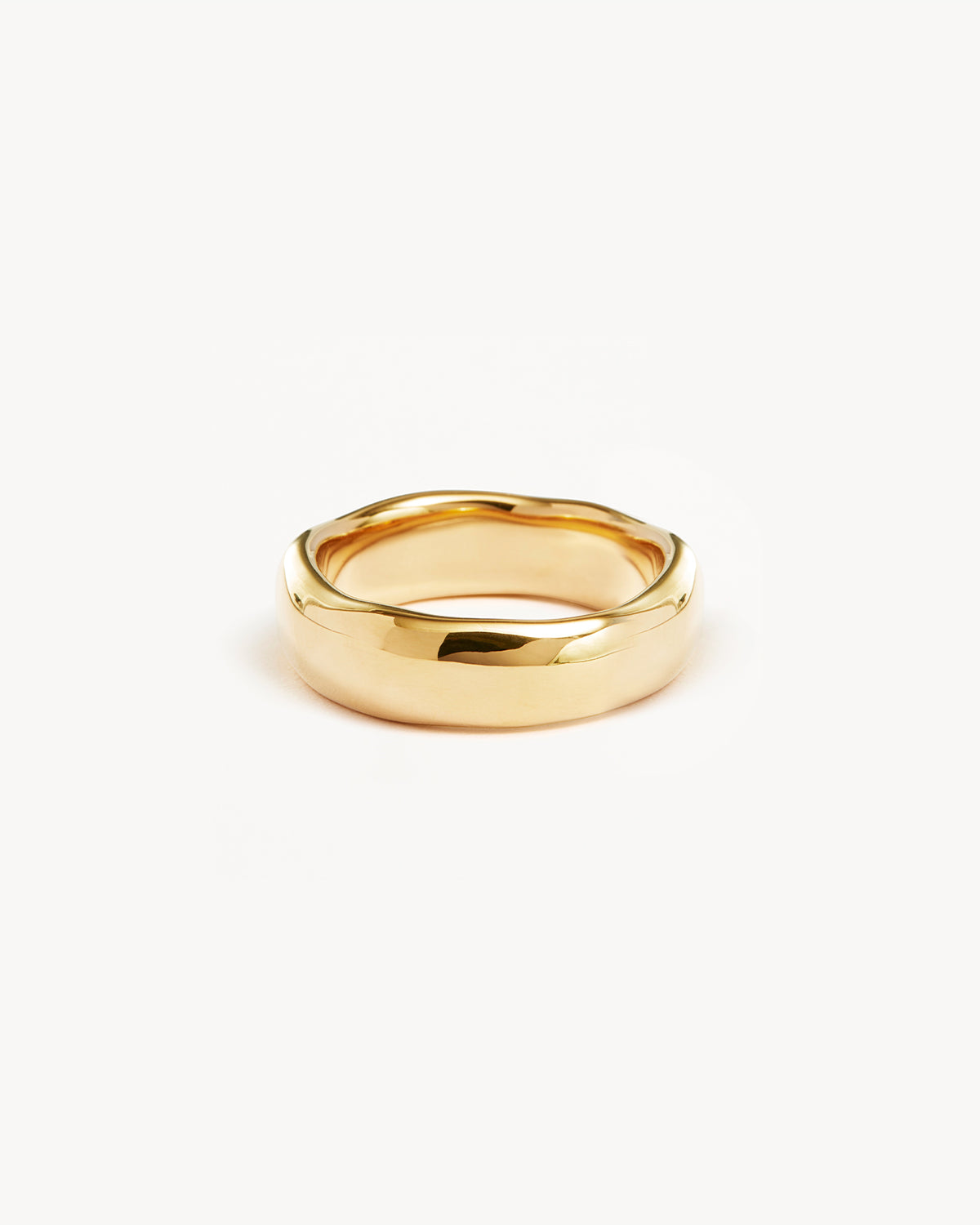 18K Gold Vermeil Bold Love Ring for Women - Elegant Stackable Band for Anniversary, Valentine's Day & Everyday Wear