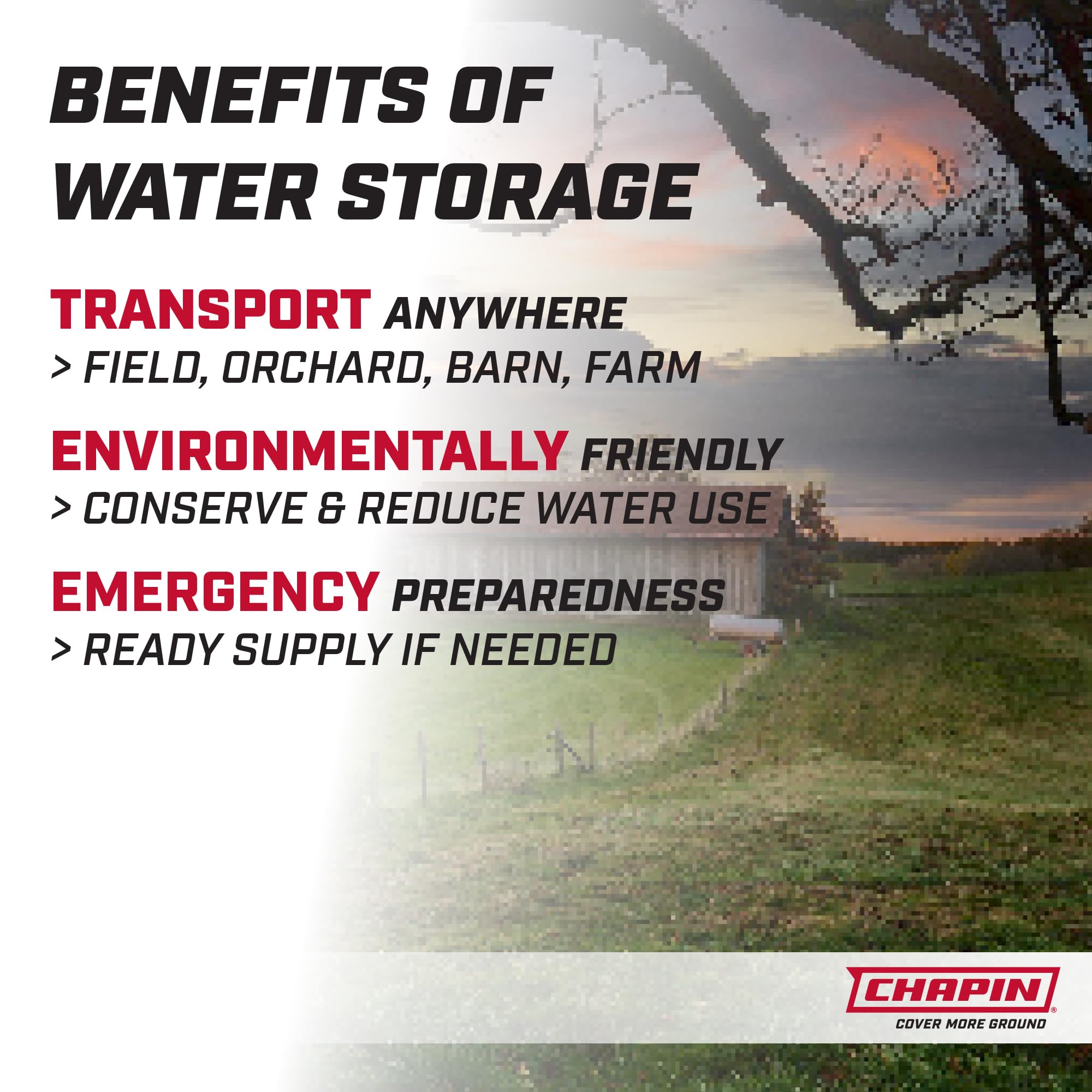 Chapin 98142 40-Gallon Translucent White Water Storage Tank - Utility Water Supply for Farms, Acreage, Gardens & Orchards | Emergency Preparedness, Rainwater Collection, Livestock Hydration