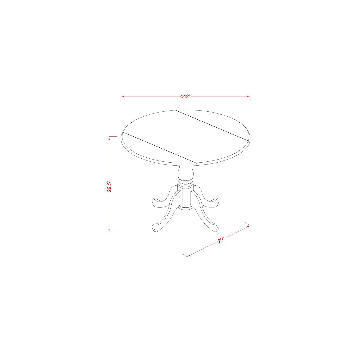 East West Furniture DLQU3-BMK-W 3 Piece Dining Set - Compact 2-Person Dinette Table with 2 Matching Chairs for Small Spaces, Kitchen Nooks & Breakfast Areas