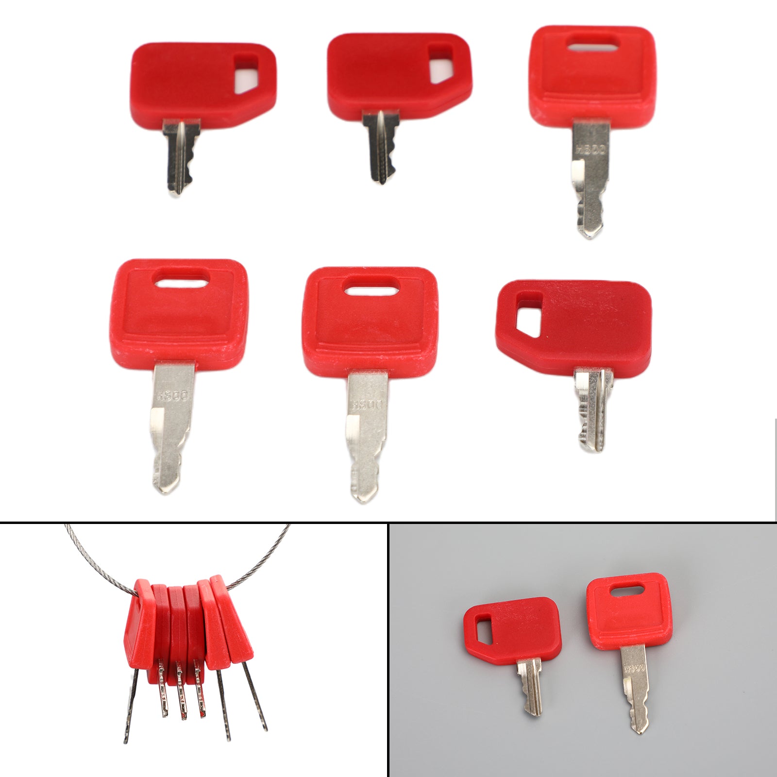 6 Heavy Duty Ignition Keys for John Deere Excavator, Loader & Dozer - Replacement Equipment Keys for Construction Machinery (Worksite, Farm, Industrial Use)