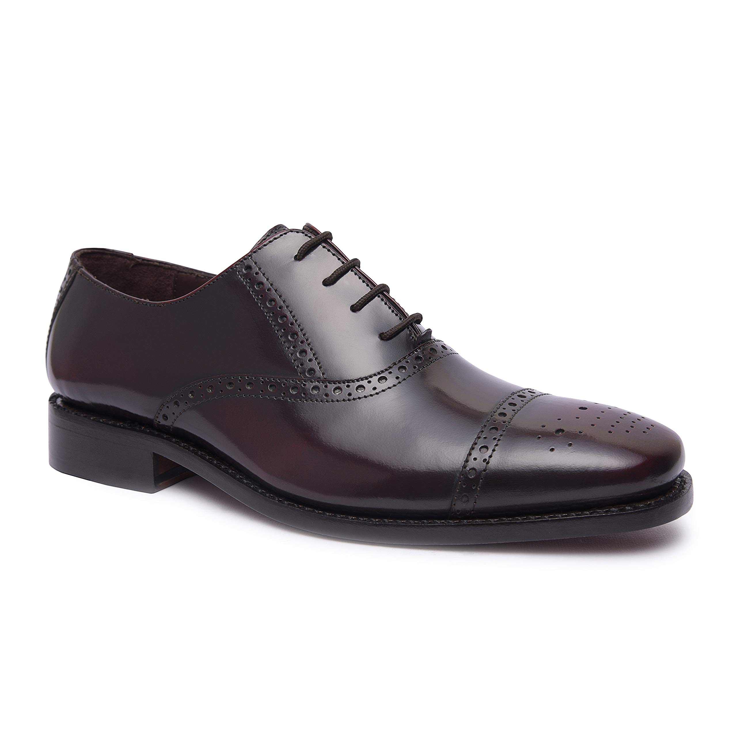 Premium Genuine Leather Oxford Dress Shoes for Men - Goodyear Welted Cap Toe Formal Shoes | Handcrafted Luxury Leather Sole Wedding & Business Shoes | Perfect for Weddings, Office & Special Occasions