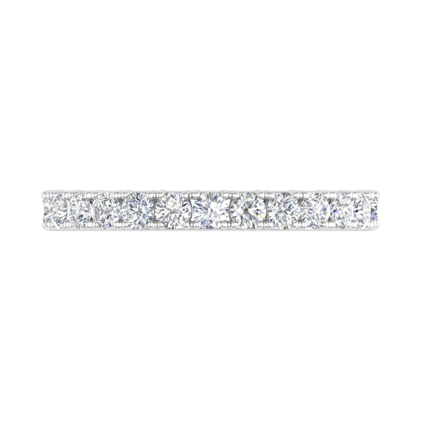 1/5 to 1/2 Carat Prong Set Diamond Wedding Band Ring in 14K White Gold - Elegant Bridal Jewelry for Engagement, Anniversary & Special Occasions