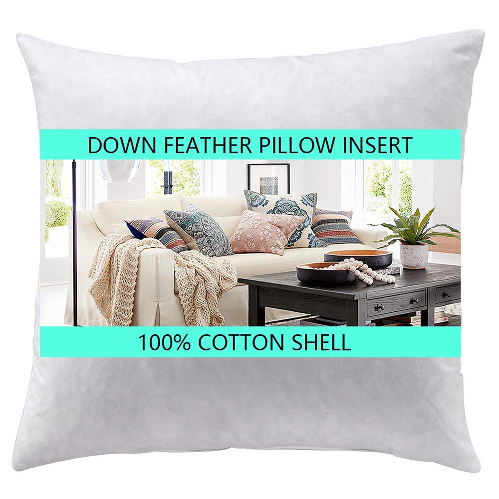 28x28 Inch Euro Pillow Inserts - Premium Down Feather Pillows - White - Perfect for Sofas, Beds & Home Decor