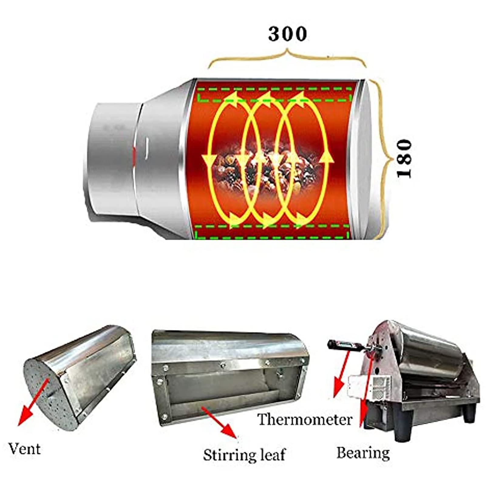 2500G Electric Coffee Bean Roaster Machine for Home Use - Roast Coffee Beans, Chestnuts, Peanuts & Grains - Perfect for Fresh Coffee Brewing, Snack Making & DIY Roasting