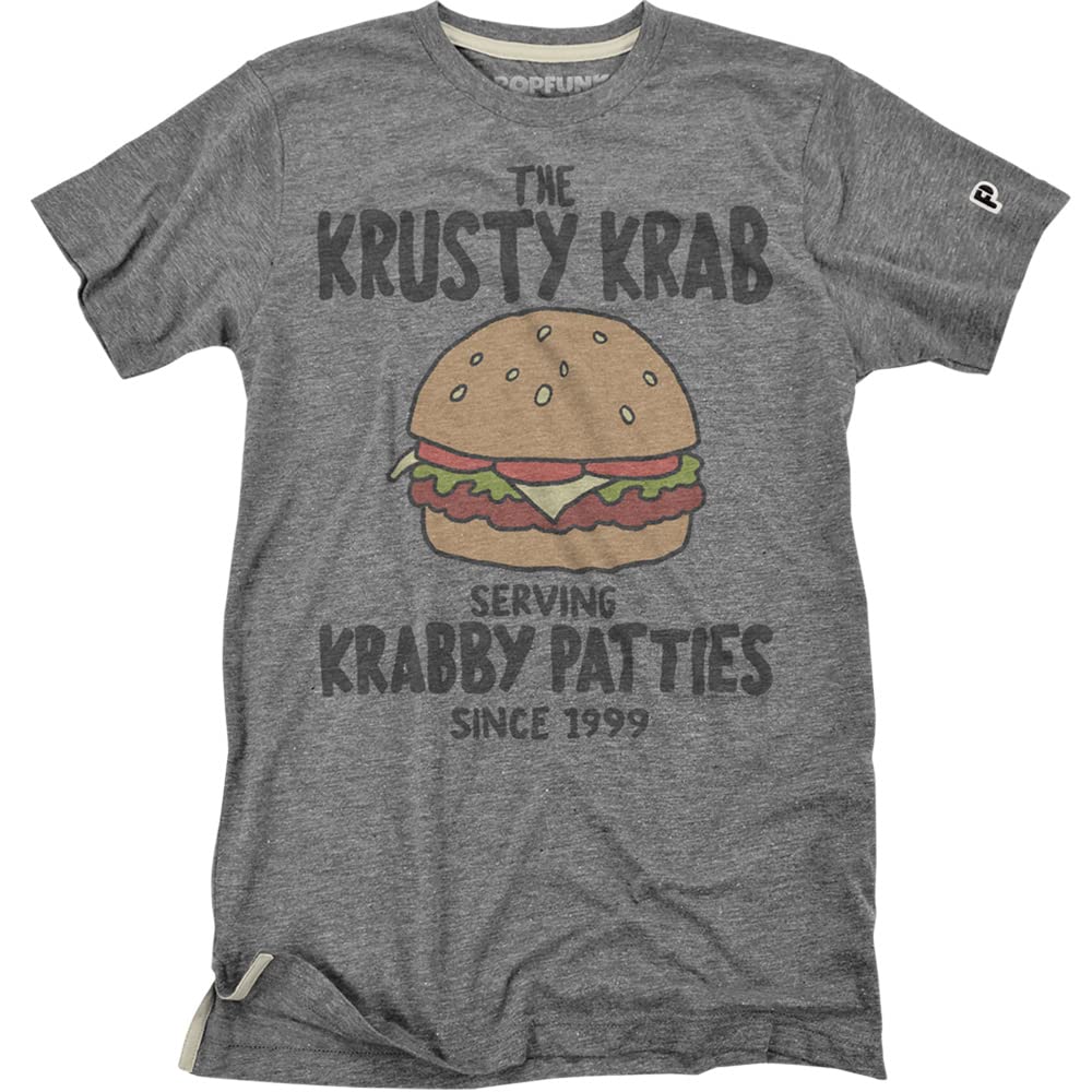 SpongeBob Krabby Patty T-Shirt | Unisex Slim Fit Tri-Blend Heather Tee | Pop Culture Graphic Shirt for Fans & Casual Wear