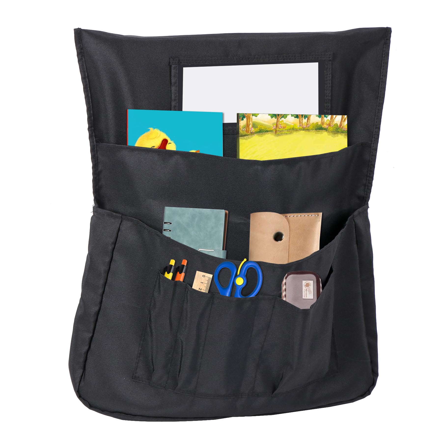12 Pack Chair Pockets for Classroom - 17 x 18 Inch Chair Back Organizer with Name Slot, Kids School Supplies Storage - Perfect for Books, Papers, and Supplies in Preschool & Elementary Classrooms