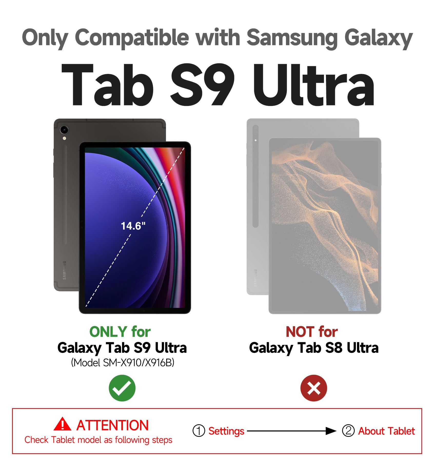 Samsung Galaxy Tab S9 Ultra Keyboard Case - 14.6