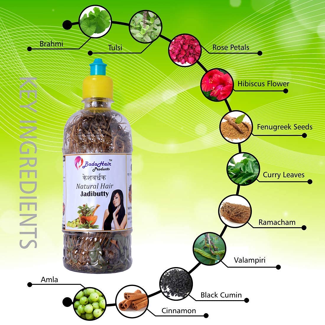 BADAHAIR® Herbal Hair Oil for Hair Growth & Dandruff Control - Natural Ayurvedic Treatment with 21 Herbs (65g) - Perfect for Daily Scalp Massage & Hair Care Routine
