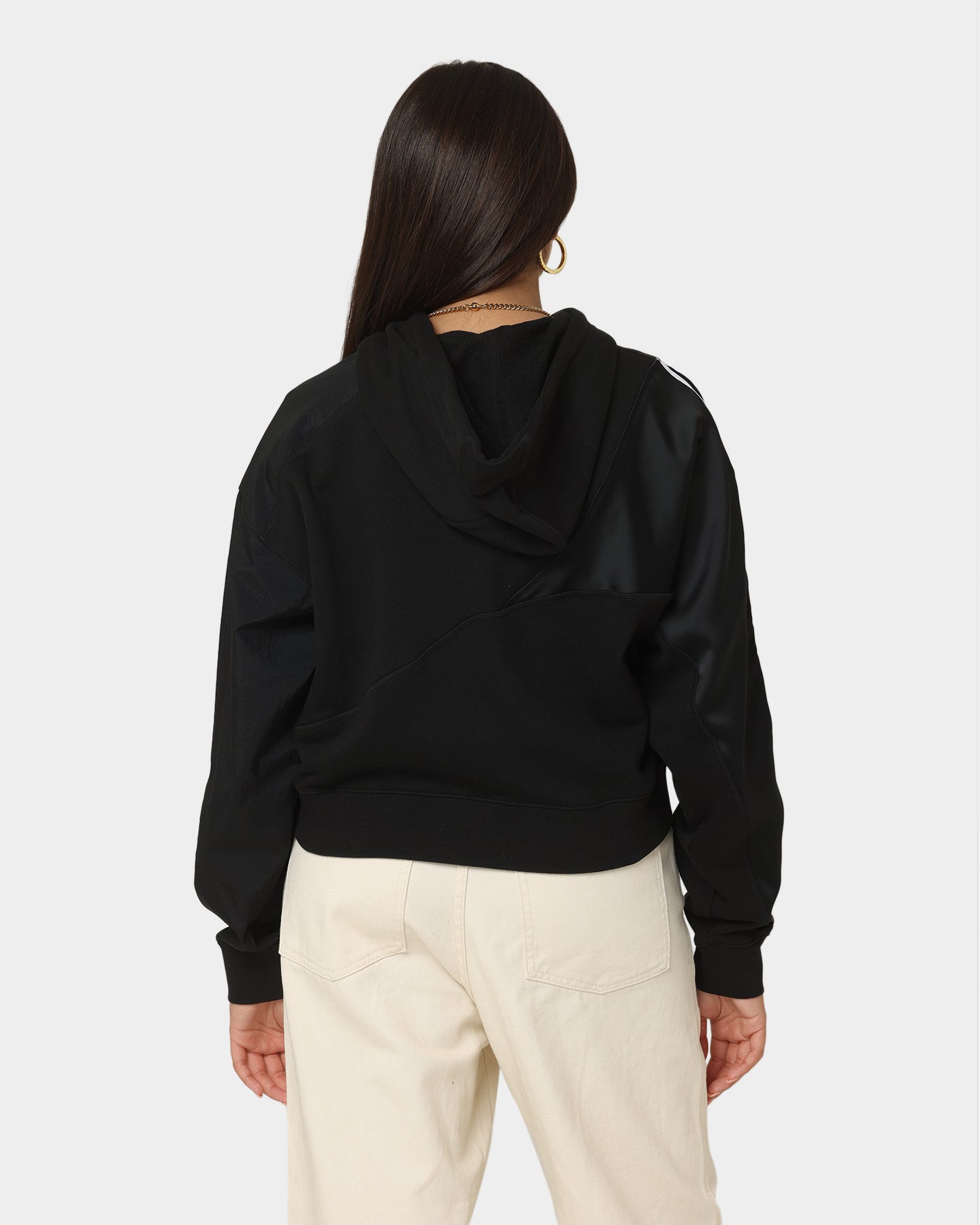 Adidas Women's Adicolor Split Trefoil Hoodie - Black | Casual Pullover Sweatshirt for Gym, Running & Streetwear Fashion