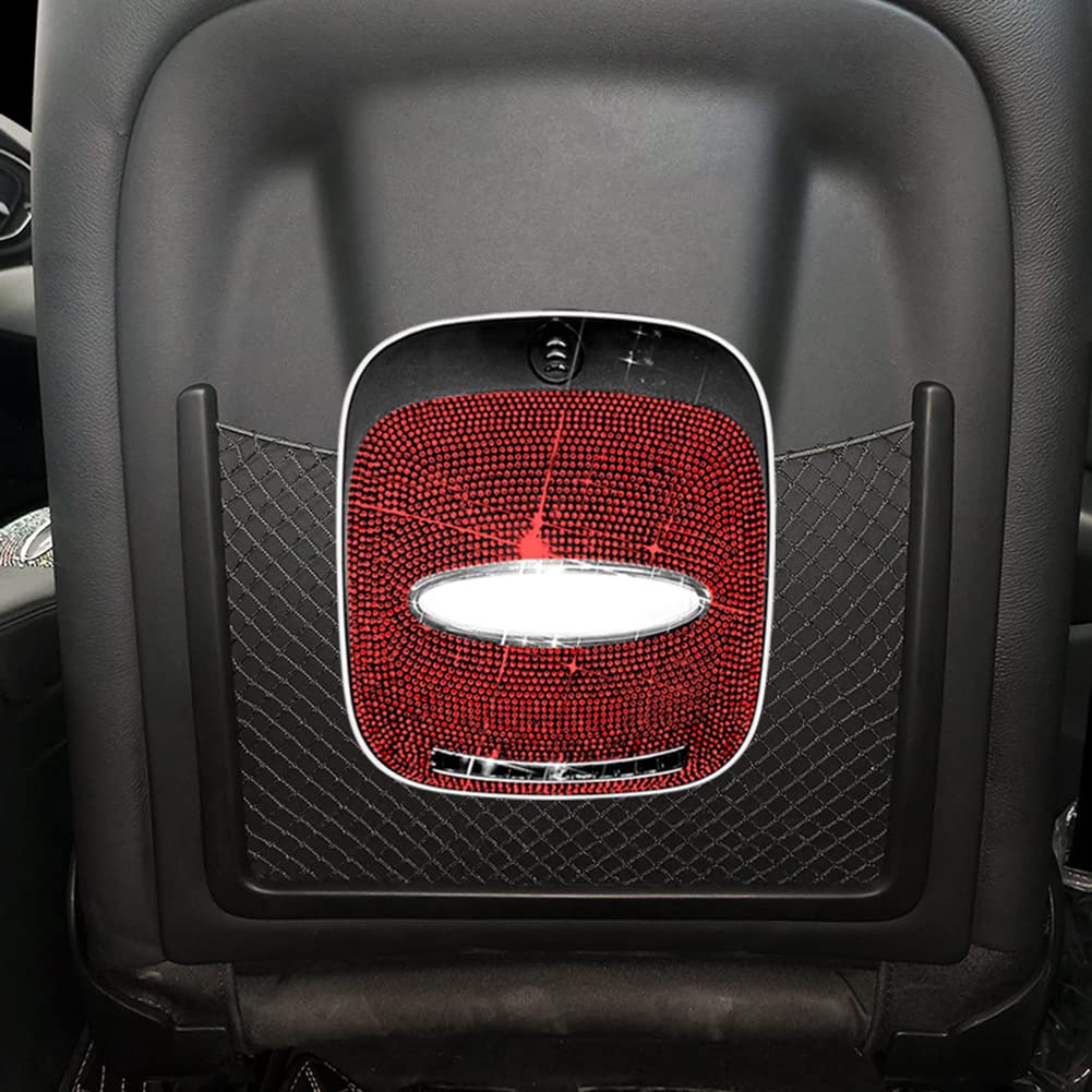 Multifunctional Car Tissue Holder with Rhinestone Dispenser & Luminous Parking Card - Glitter Napkin Holder for Most Vehicles | Perfect for Road Trips, Daily Commutes & Car Organization