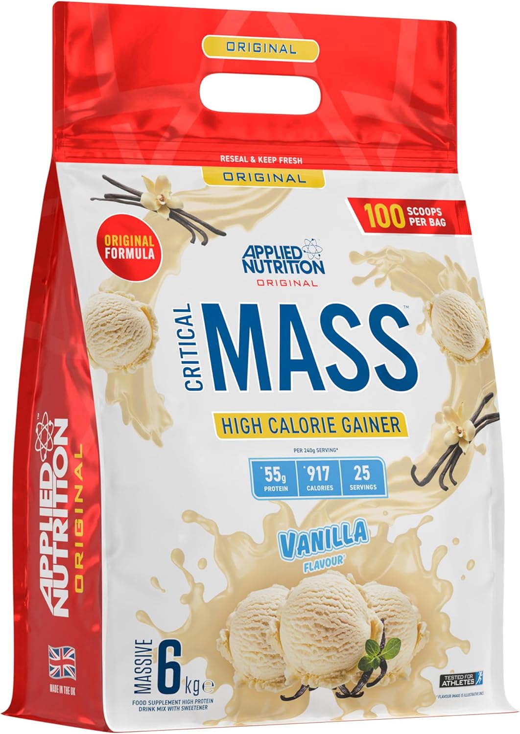 Applied Nutrition Critical Mass ORIGINAL Weight Gainer - 6kg for Muscle Building & Bodybuilding | Perfect for Post-Workout Recovery & Bulking Phases
