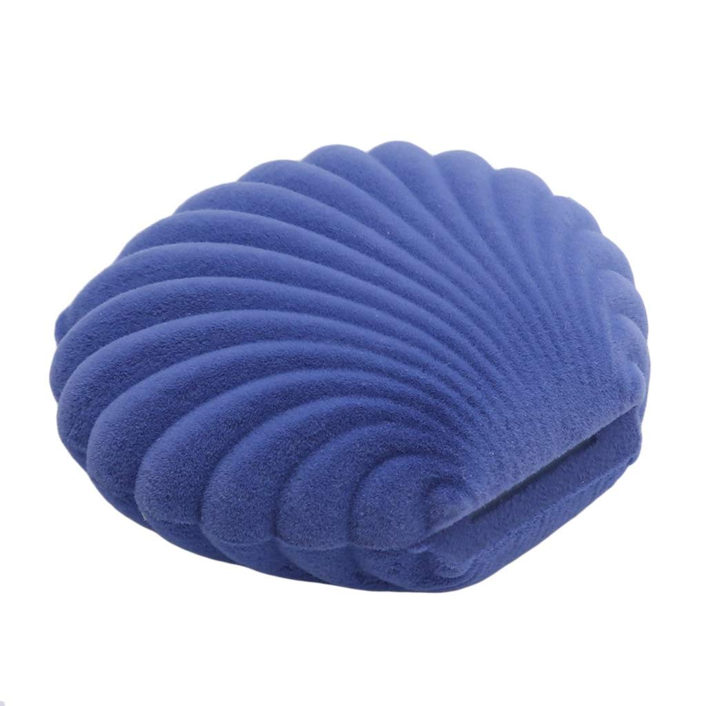 PULABO Velvet Jewelry Display Box - Durable Shell Shape Necklace Gift Box in Blue | Perfect for Jewelry Storage, Organizing Necklaces, and Elegant Gift Presentation