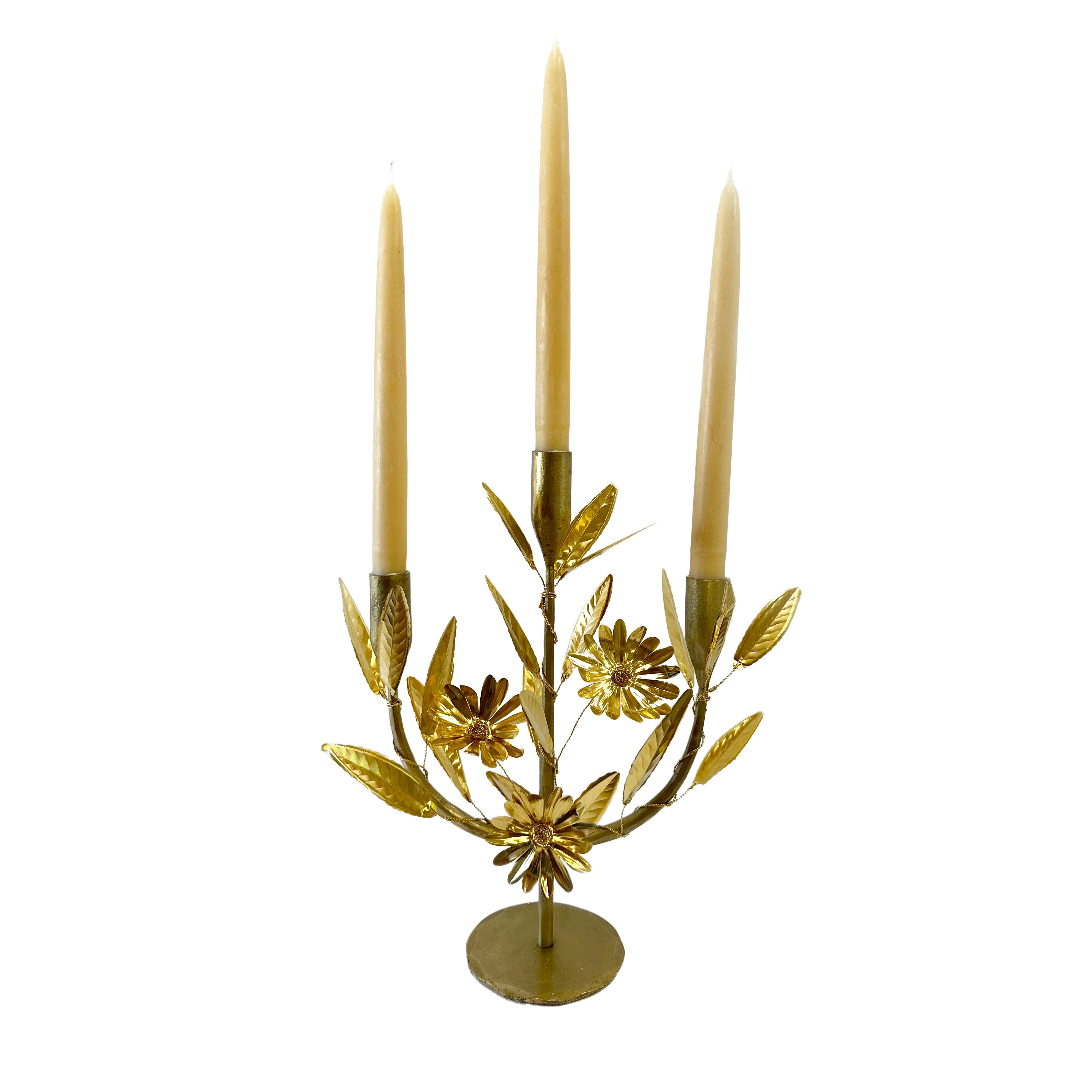 3-Pack Elegant Aster Candelabra with 3 Candles - Perfect for Wedding Centerpieces, Romantic Dinners & Home Decor