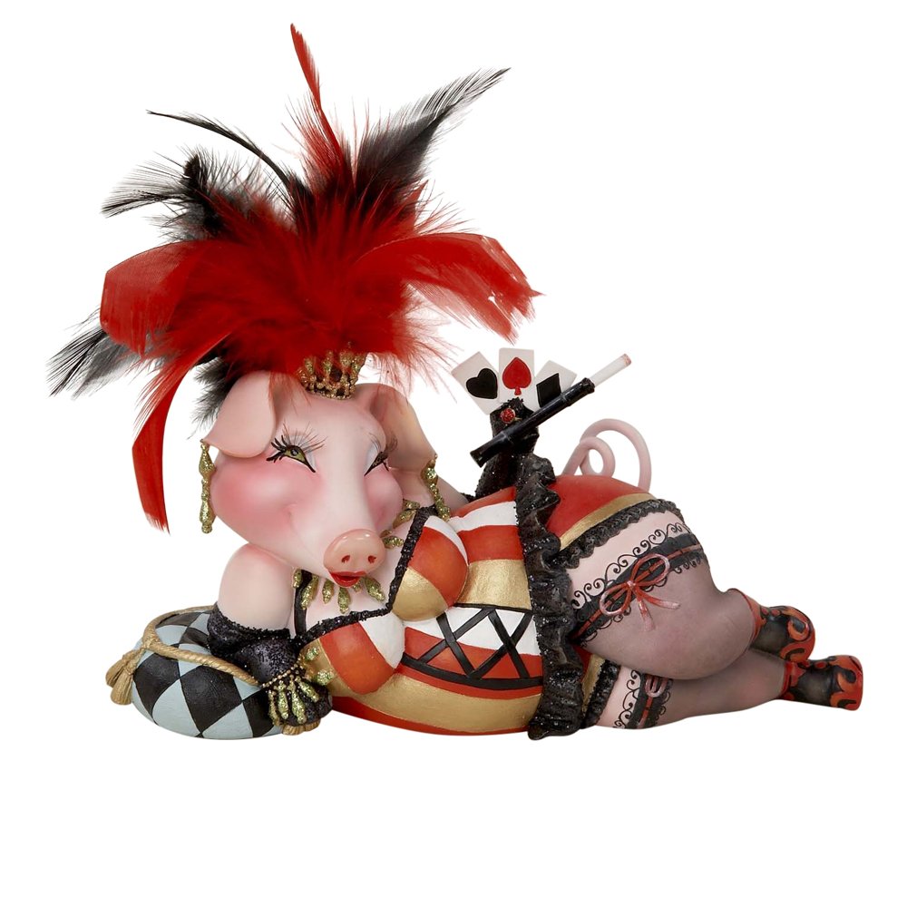 Kurt Adler 6.9-Inch Resin Lucky Pig Table Decor - Cute Feng Shui Money Pig Figurine for Home Office Desk, Chinese New Year Decorations & Good Luck Gift