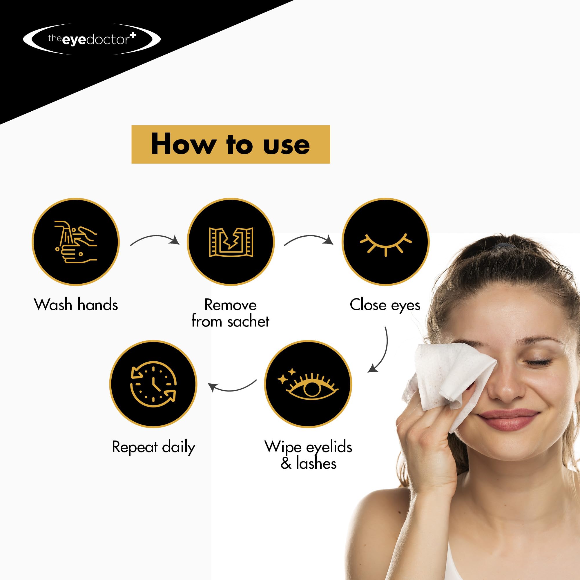 The Eye Doctor Eyelid Wipes – 80 Count Single-Use Eyelid & Eyelash Cleansing Wipes for Sensitive Eyes, Dry Eyes, Blepharitis & MGD – Rinse-Free, Hypoallergenic – Removes Makeup, Oil & Debris – Perfect for Daily Eye Hygiene & Travel