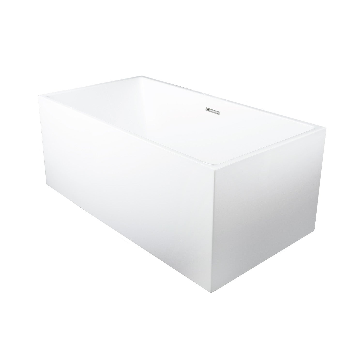 Premium Freestanding Acrylic Bathtub with Stainless Steel Frame - 59