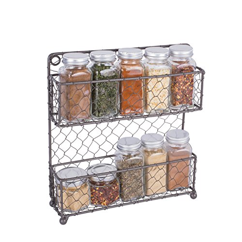 2 Tier Spice Rack - Rustic